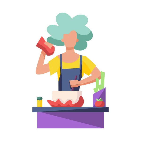 Isolated woman coocking vector illustration — Stock Vector