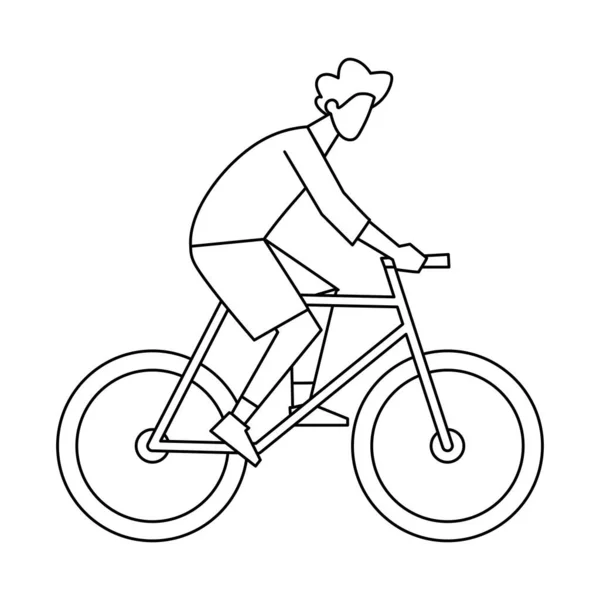 Hombre aislado bicicleta vector ilustración — Vector de stock