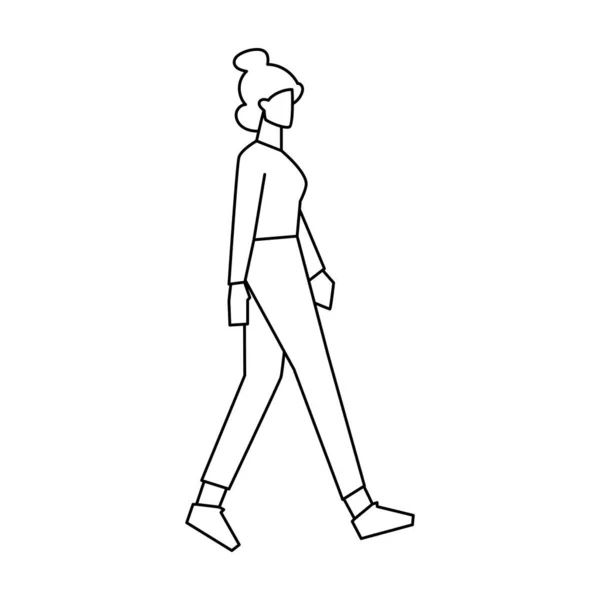 Illustration vectorielle de marche de femme isolée — Image vectorielle