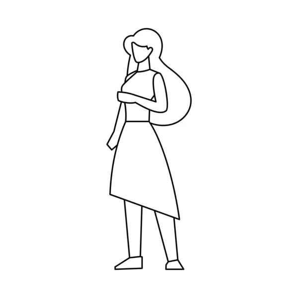 Ilustración de vector de dibujo de vestido de mujer aislada — Vector de stock