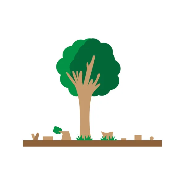 Izolované kácené stromy ikona Odlesňování koncept Vektor — Stockový vektor