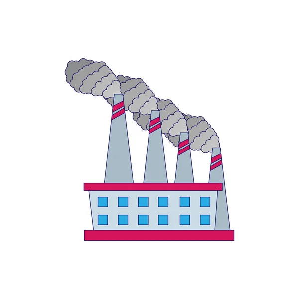 Izolowane zakłady produkcyjne ikona Koncepcja zanieczyszczenia Vector — Wektor stockowy