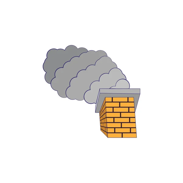 Icono de chimenea aislada Concepto de contaminación Vector — Vector de stock