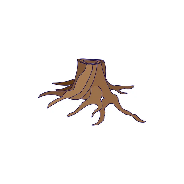 Icona degli alberi abbattuti isolati Concetto di deforestazione Vettore — Vettoriale Stock