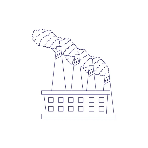 孤立的生产厂图标污染概念病媒 — 图库矢量图片