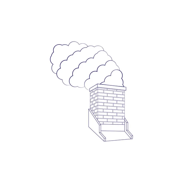 Izolowany komin flues ikona Koncepcja zanieczyszczenia Vector — Wektor stockowy