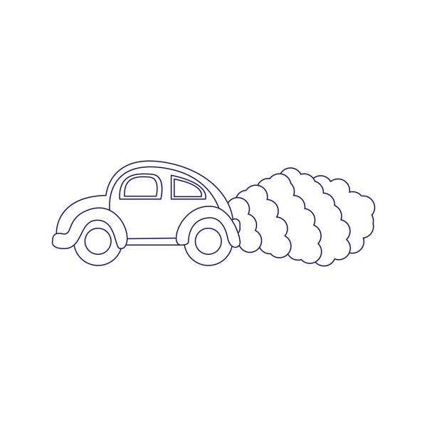 Duman Kirliliği Konsepti Vektörü ile izole edilmiş araba simgesi — Stok Vektör