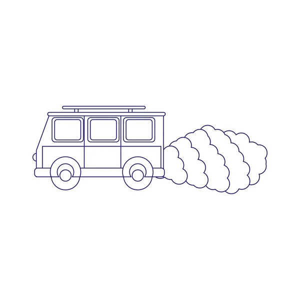 Изолированная иконка автомобиля с концепцией дымового загрязнения — стоковый вектор