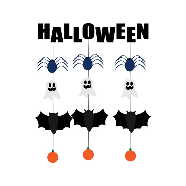 Affiche isolée d'un heureux vecteur d'Halloween — Image vectorielle