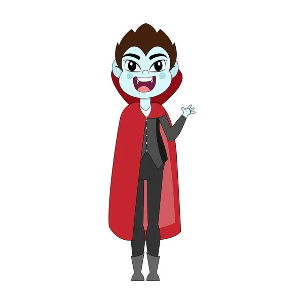 Enfant isolé avec un costume de vampire vecteur — Image vectorielle