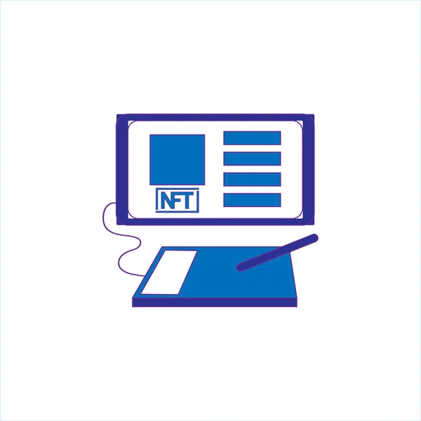 Icono aislado de NFT Concepto de transacción digital Vecto — Vector de stock