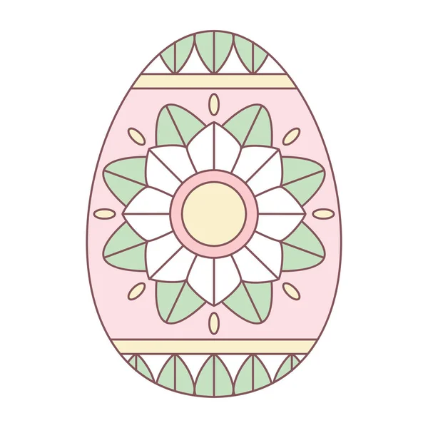Izolált húsvéti tojás virágdísszel pasztell színben — Stock Vector