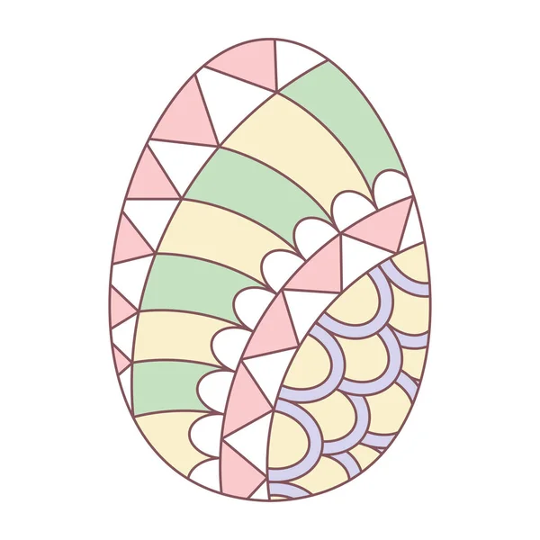 Изолированное пасхальное яйцо с цветочными украшениями пастельного цвета — стоковый вектор