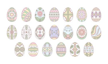 Farklı şekillerde Paskalya yumurtaları.