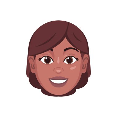 Afroamerikan bir kızın izole edilmiş renkli avatarı