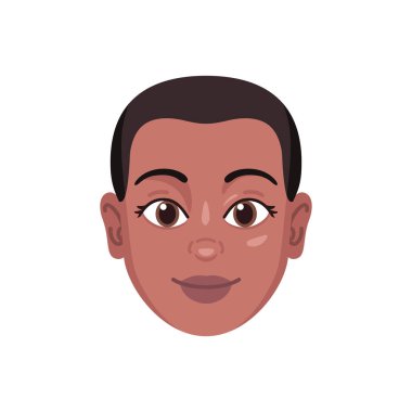 Afroamerikan bir kızın izole edilmiş renkli avatarı