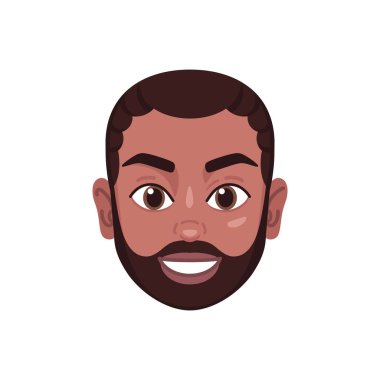 Sakallı bir adamın izole edilmiş renkli avatarı.