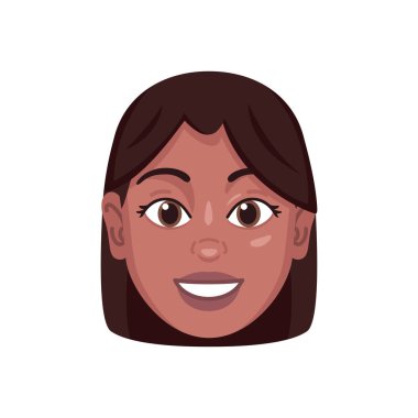 Afroamerikan bir kızın izole edilmiş renkli avatarı