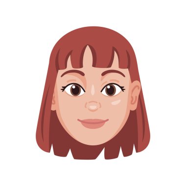 Bir kızın izole edilmiş renkli avatarı