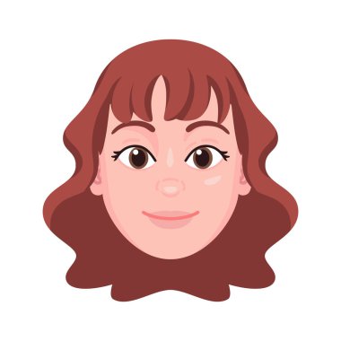 Bir kızın izole edilmiş renkli avatarı