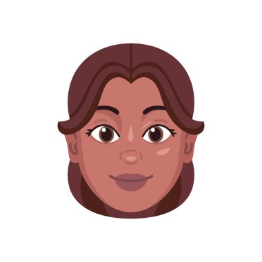 Afroamerikan bir kızın izole edilmiş renkli avatarı