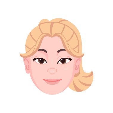 Bir kızın izole edilmiş renkli avatarı