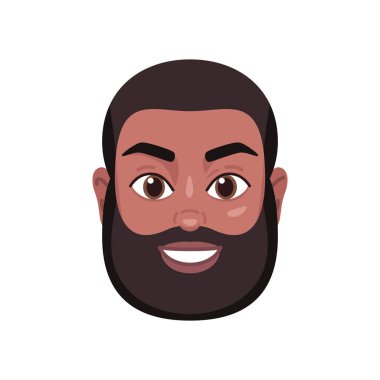 Sakallı bir adamın izole edilmiş renkli avatarı.