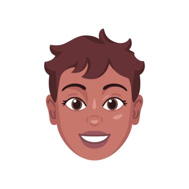 Afroamerikan bir kızın izole edilmiş renkli avatarı