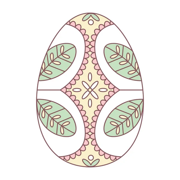 用彩色彩花装饰的孤立的牡蛎蛋 — 图库矢量图片
