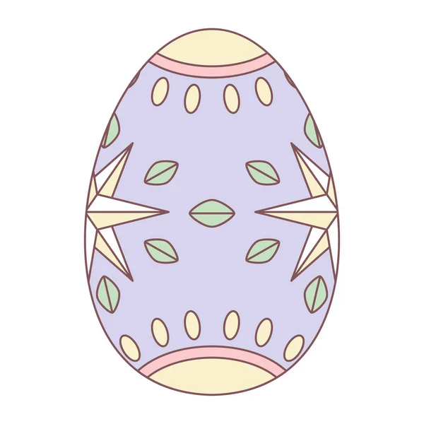 Huevo de Pascua aislado con decoraciones florales en color pastel — Archivo Imágenes Vectoriales
