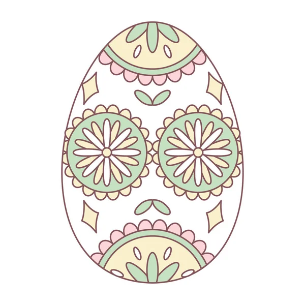 Vereinzelte Ostereier mit floralen Dekorationen auf Pastellfarbe — Stockvektor
