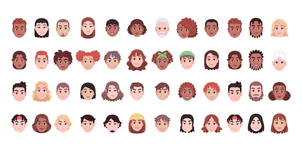 Set di avatar maschili e femminili colorati — Vettoriale Stock