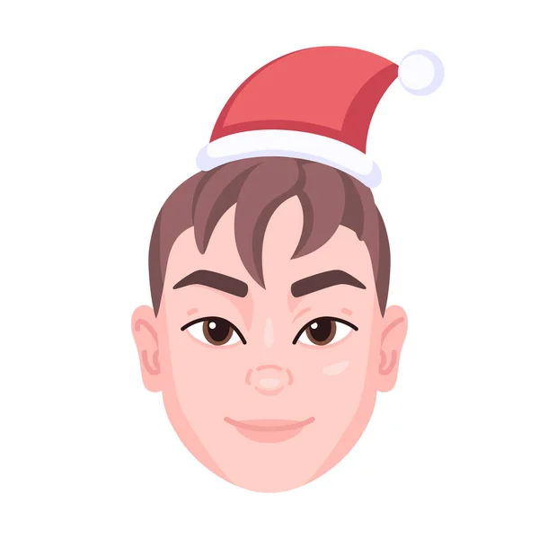 Avatar colorido isolado de um homem com um chapéu relacionado com o Natal — Vetor de Stock
