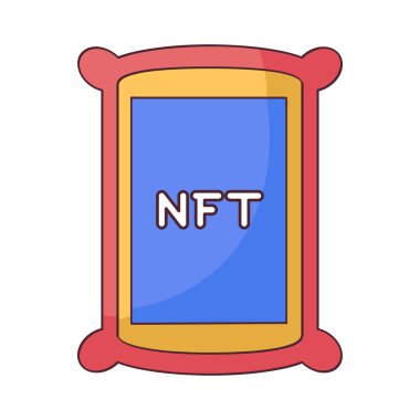 İzole edilmiş NFT simgesi Dijital Aktarım Konsepti Vecto