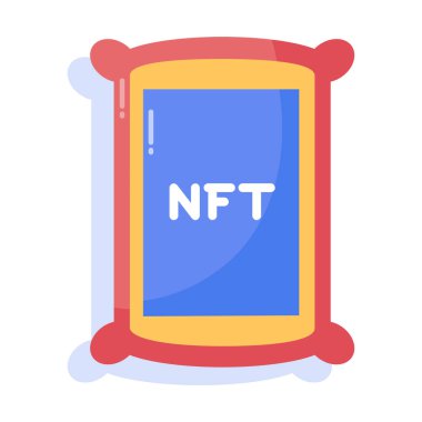İzole edilmiş NFT simgesi Dijital Aktarım Konsepti Vecto