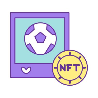 İzole edilmiş NFT simgesi Dijital Aktarım Konsepti Vecto