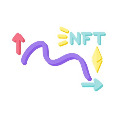 İzole edilmiş NFT simgesi Dijital Aktarım Konsepti Vecto
