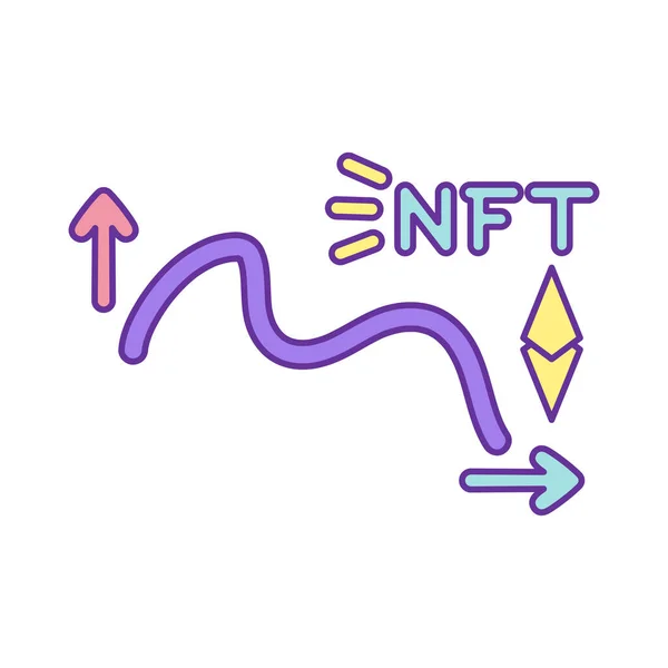 Μεμονωμένο εικονίδιο NFT Ψηφιακή έννοια συναλλαγής Vecto — Διανυσματικό Αρχείο