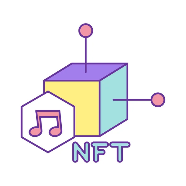 Isolierte NFT-Ikone Digitales Transaktionskonzept Vecto — Stockvektor