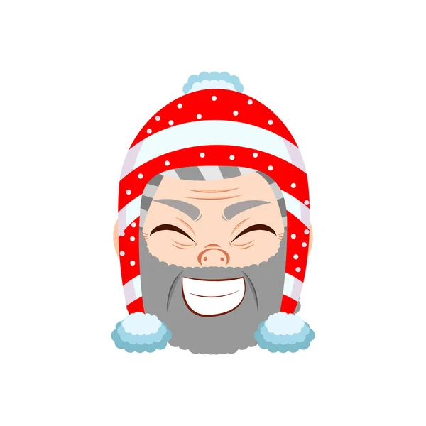 孤立した赤い幸せな老人クリスマス｜emojidex -絵文字デックス- — ストックベクタ