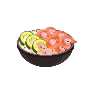 İzole edilmiş kase sebzeler tatlı yemek vektörü çizimi