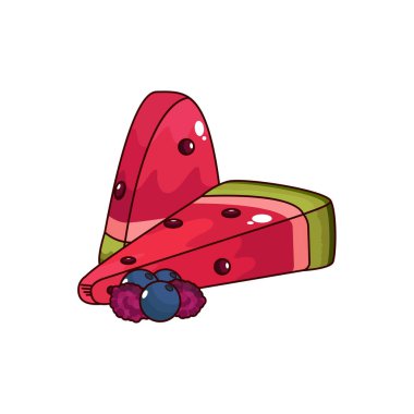 İzole edilmiş karpuz tatlı yemek vektörü çizimi