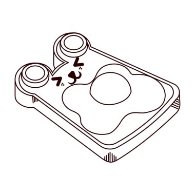 İzole edilmiş yumurta sağlıklı vektör çizimi yapıyor.