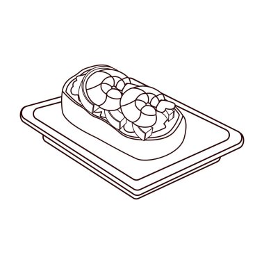 İzole edilmiş pannecook yiyecekler sağlıklı vektör çizimi