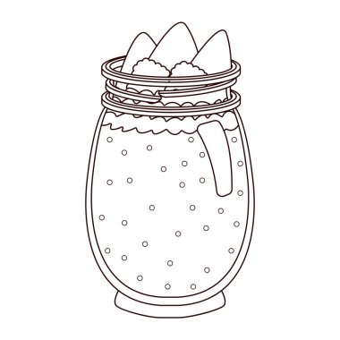 İzole edilmiş çilek suyu sağlıklı vektör çizimi yapıyor.