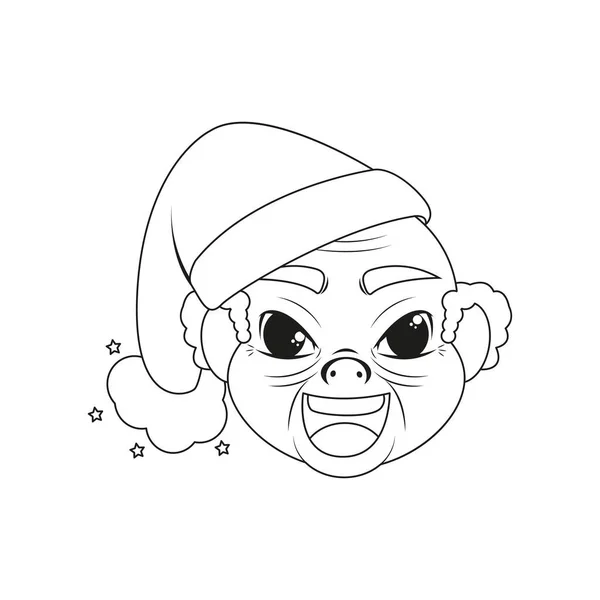 Isolado homem velho Natal desenhar limítrofe vetor ilustração —  Vetores de Stock
