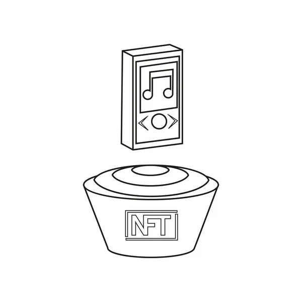 Isolato ipod animato ntf disegnare vettore di ilustrazione — Vettoriale Stock