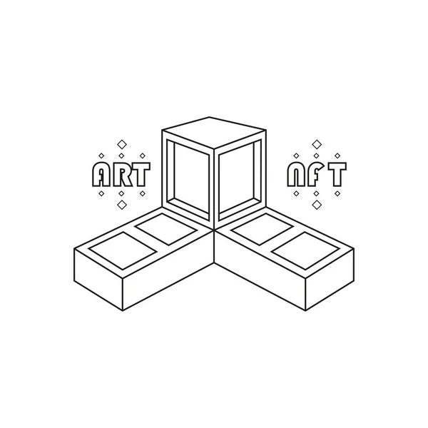 孤立的艺术动画ntf绘制回转向量 — 图库矢量图片