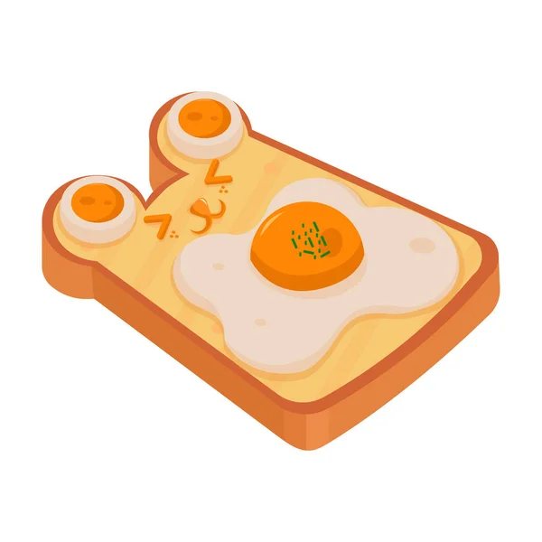 Illustrazione vettoriale dell'uovo tostato isolato — Vettoriale Stock
