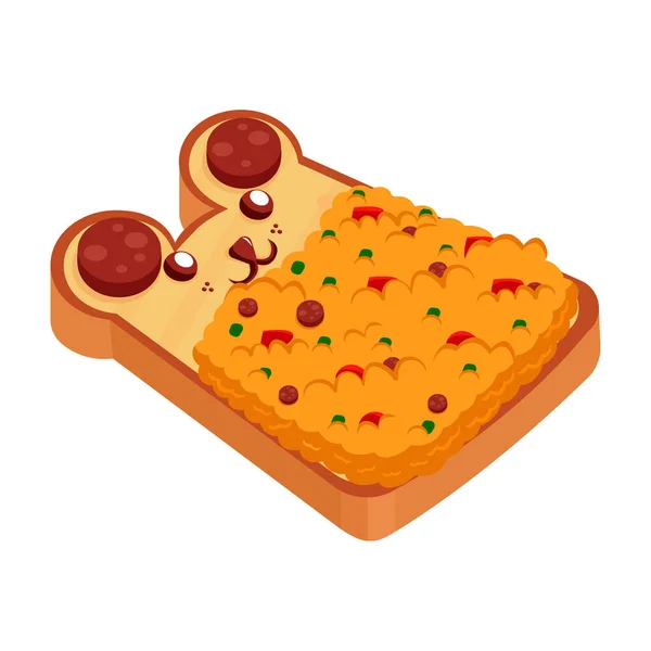 Ilustración aislada del vector alimenticio de queso tostado — Vector de stock